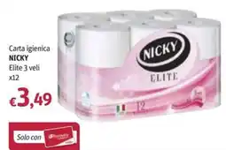 Futura Supermercati Carta igienica Nicky Elite 3 veli offerta