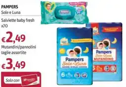Futura Supermercati PAMPERS Sole e Luna Salviette baby fresh offerta