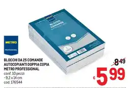 Metro Blocchi da 25 comande autocopianti doppia copia Metro Professional offerta