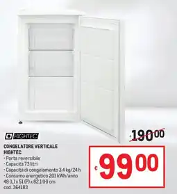 Metro Congelatore verticale Hightec offerta