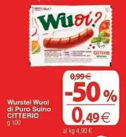 Docks Cash&Carry Wurstel Wuoi di Puro Suino CITTERIO offerta
