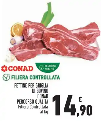 Fettine per griglia di bovino Conad