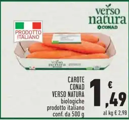 Conad City Carote Conad Verso Natura biologiche offerta
