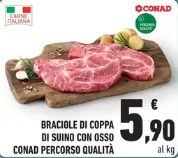 Conad City Braciole di coppa di suino con osso CONAD Percorso Qualità offerta