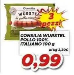 MA Supermercati Consilia wurstel pollo 100% italiano offerta