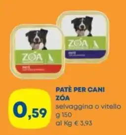 Panorama Paté per cani Zóa offerta
