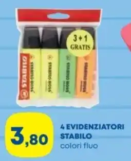 Panorama 4 evidenziatori stabilo colori fluo offerta