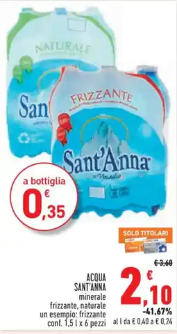 Conad City Acqua Sant'Anna minerale frizzante, naturale offerta
