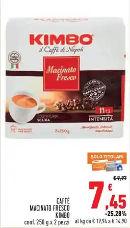 Conad City Caffè macinato fresco Kimbo offerta