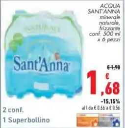 Conad City Acqua Sant'Anna minerale naturale frizzante offerta