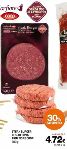 Superconti Steak Burger di scottona Fior Fiore Coop offerta