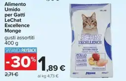 Carrefour Iper Alimento Umidoper Gatti LeChat Excellence Monge offerta