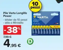 Carrefour Iper Pile Varta Longlife Power offerta
