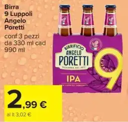 Carrefour Iper Birra 9 Luppoli Angelo Poretti offerta