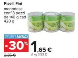 Carrefour Iper Piselli Fini offerta