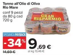 Carrefour Iper Tonno all'Olio di Oliva Rio Mare offerta