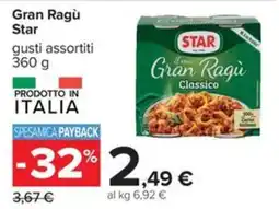 Carrefour Iper Gran Ragù Star offerta