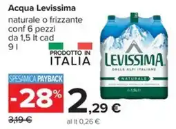 Carrefour Iper Acqua Levissima naturale offerta