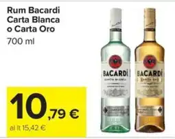 Carrefour Iper Rum Bacardi Carta Blanca o Carta Oro offerta