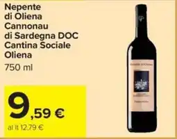 Carrefour Iper Nepente di Oliena Cannonau di Sardegna DOC offerta