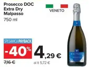 Carrefour Iper Prosecco DOC Extra Dry Malpasso offerta