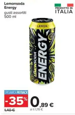 Carrefour Iper Lemonsoda Energy offerta
