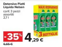 Carrefour Iper Detersivo Piatti Liquido Nelsen offerta