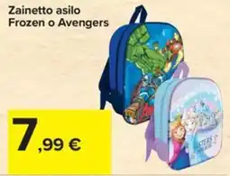 Carrefour Iper Zainetto asilo Frozen o Avengers offerta