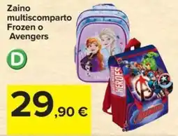 Carrefour Iper Zaino multiscomparto Frozen o Avengers offerta