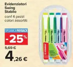 Carrefour Iper Evidenziatori Swing Stabilo offerta