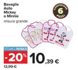 Carrefour Iper Bavaglie Asilo Mickey o Minnie offerta