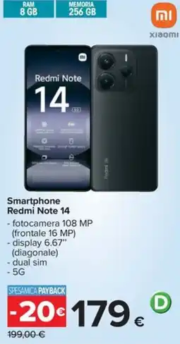 Carrefour Iper Smartphone Redmi Note 14 offerta