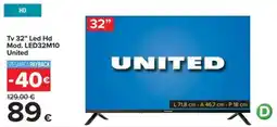 Carrefour Iper Tv 32" Led Hd United offerta
