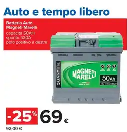 Carrefour Iper Batteria Auto Magneti Marelli offerta