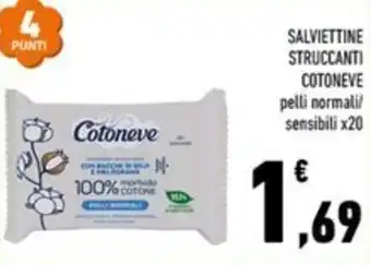 Conad Margherita Salviettine struccanti cotoneve offerta