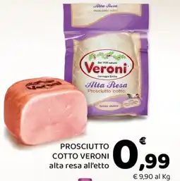 Conad Margherita Prosciutto cotto Veroni alta resa offerta
