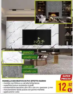 La Prealpina Pannello decorativo in PVC effetto marmo offerta
