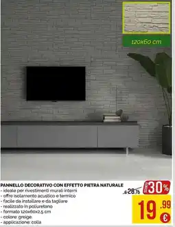 La Prealpina Pannello decorativo con effetto pietra naturale offerta