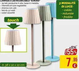 La Prealpina Lampada a led ricaricabile "Aurora" offerta
