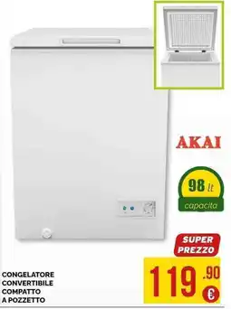 La Prealpina Congelatore convertibile compatto a pozzetto Akai offerta