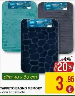 La Prealpina Tappeto bagno memory offerta