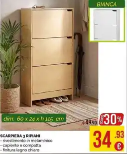 La Prealpina Scarpiera 3 ripiani offerta