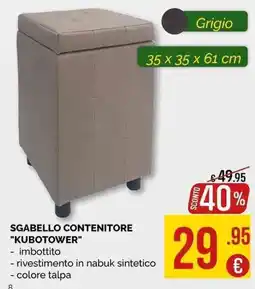 La Prealpina Sgabello contenitore "Kubotower" offerta
