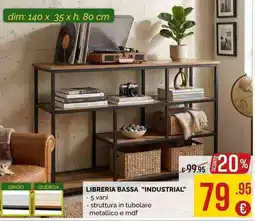 La Prealpina Libreria bassa "Industrial" offerta