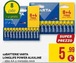 La Prealpina Batterie Varta Longlife Power Alkaline offerta