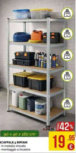La Prealpina Scaffale 5 ripiani offerta