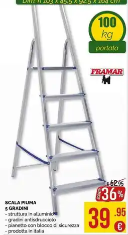La Prealpina Scala Piuma 5 Gradini Framar offerta