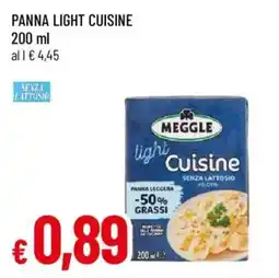 Galassia superstore Panna light Cuisine Meggle offerta