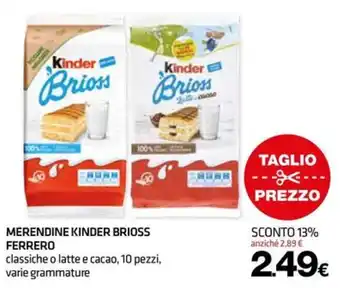 Superconti Merendine Kinder Brioss Ferrero offerta