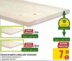 La Prealpina Tavole in abete lamellare "Kitboard" offerta